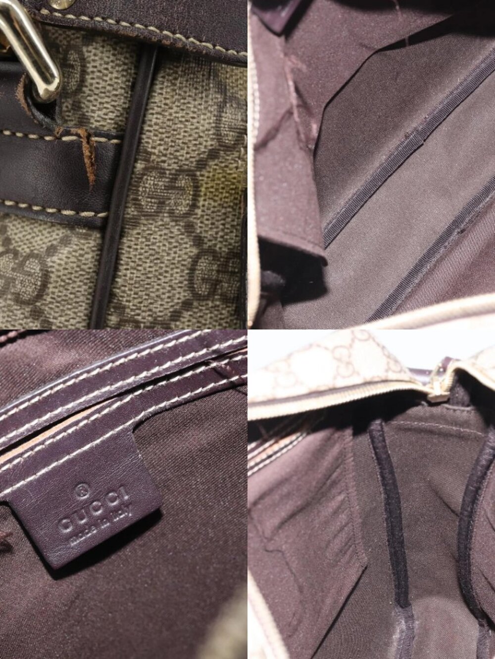 GUCCI GG Supreme Shoulder Bag PVC Beige Gold 201448 Auth ep13070 - Picture 14 of 15